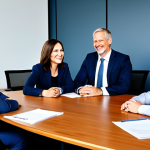 Building Trust and Teamwork**

"A diverse group of professionals collaborating around a conference table, smiling and engaged in a discussion, fully clothed in modest business attire, modern office setting, emphasizing trust and open communication, safe for work, appropriate content, perfect anatomy, natural proportions, professional"

**